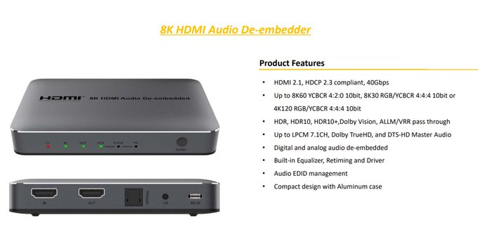 HDTVSupply's tweet photo. #8K Coming in January! #WolfPack 8K Products for TV's, DVD Players, 8K #XBoxes, 8K #PlayStations, 8K PCs, and other #8KHDMI devices. Every moment of a video is displayed at its ideal values for depth, detail, brightness, contrast & color Call 833-965-3722 https://t.co/2c517E953H https://t.co/iur4gwdvli