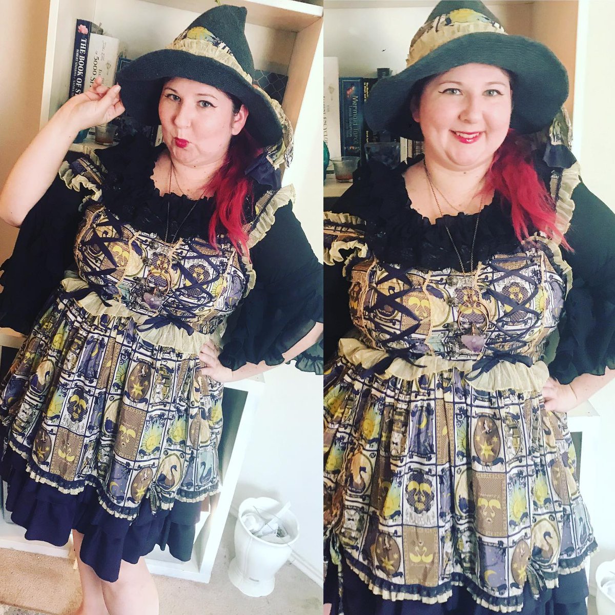 ashes_laree's tweet image. I got back into Lolita fashion right before quarantine happened. I love this fashion and wish I&apos;d worn it more this year, figured I&apos;d share my full cord for a pre-quarintine tea party and my witch cord for a zoom meet up. #Lolitafashion