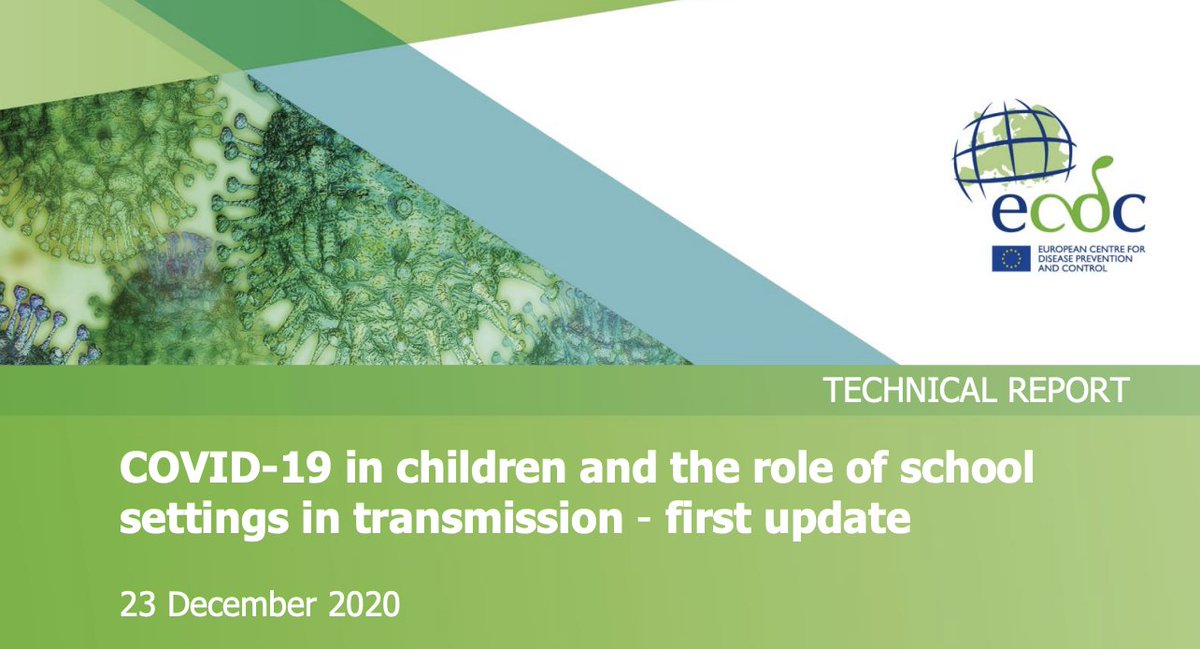 Many COVID policy decisions will req decades to assess the net effects, & I have reserved judgment, but there is 1 policy issue that I am sure has been massively bungled and that is the closure of public US schoolsPls read this report [thread] https://www.ecdc.europa.eu/sites/default/files/documents/COVID-19-in-children-and-the-role-of-school-settings-in-transmission-first-update_0.pdf