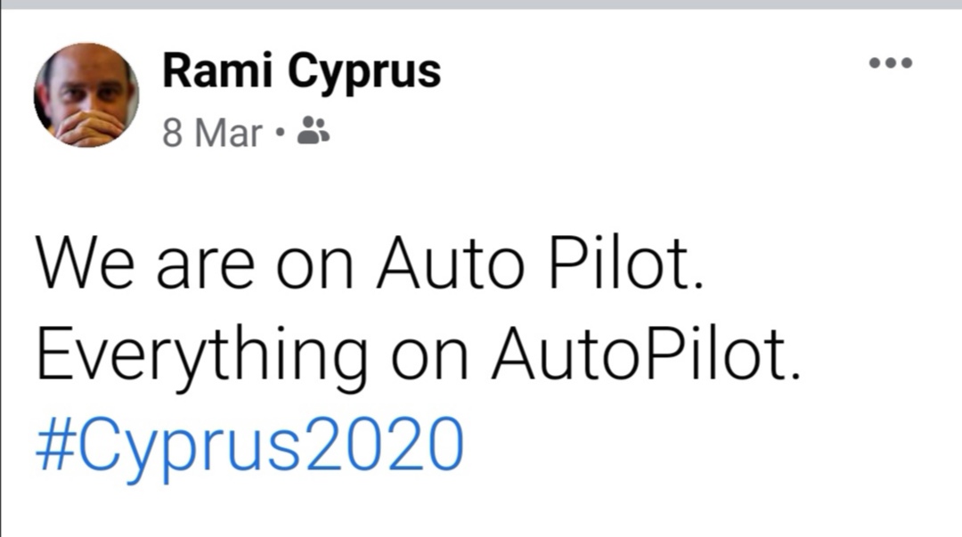 RamiCyprus's tweet photo. Αυτόματος Πιλότος. Autopilot #cyprus2020 https://t.co/7njQc7HZte
