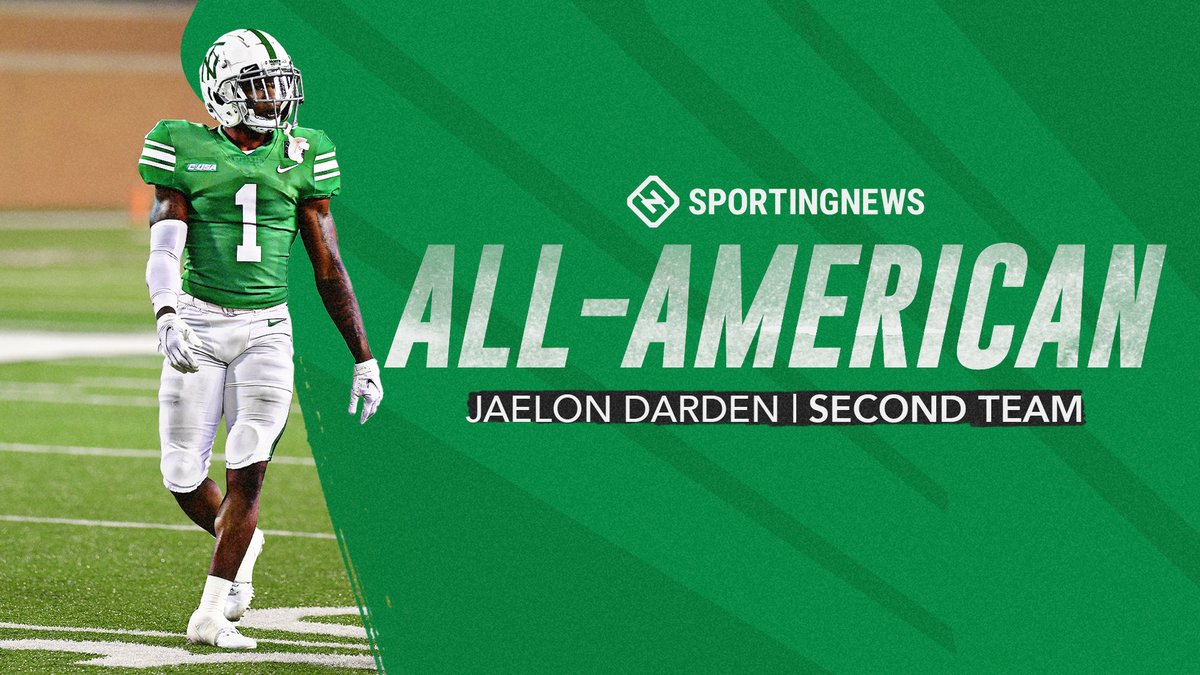 MeanGreenFB's tweet photo. Another one! WR Jaelon Darden (@JDFlash1x) earns second team All-America honors from the @sportingnews!
📰: https://t.co/pRRjK5lhgz
#GMG | #FlashDarden https://t.co/a7S4n5150c