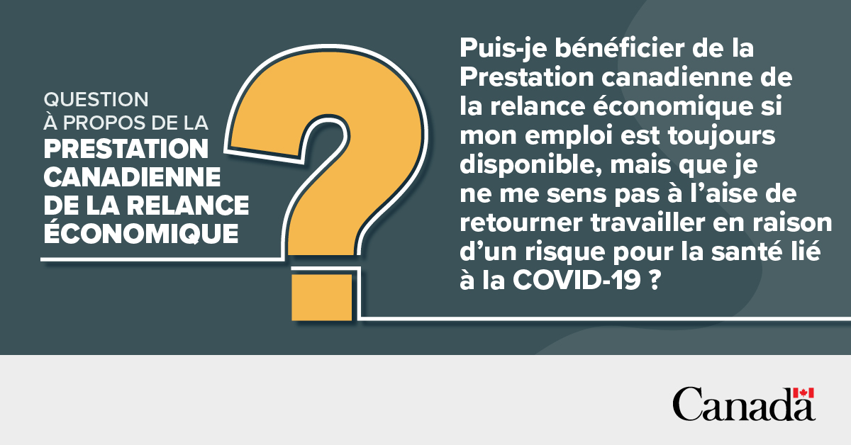 EDSC_GC's tweet image. Réponse : Vous ne pouvez recevoir la PCRE si vous avez volontairement quitté votre emploi ou si vous avez arrêté de travailler après avoir fait une demande de #PCRE. Parlez à votre employeur si vous êtes inquiet de la sécurité de vos conditions de travail.