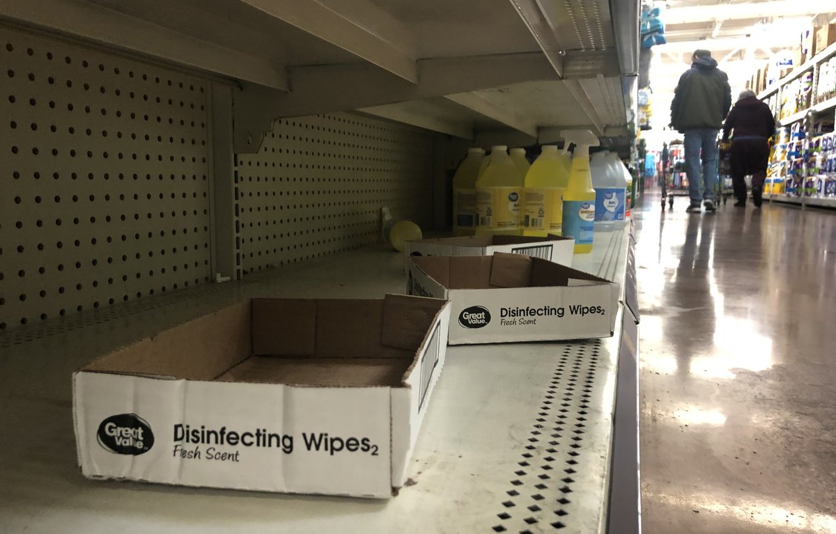 4/15 On March 10, I took my first Coronavirus-related photo. Empty shelves. No stores would let us in so I had to take generic photos with my phone. Then testing popped up, playgrounds closed and streets were empty.