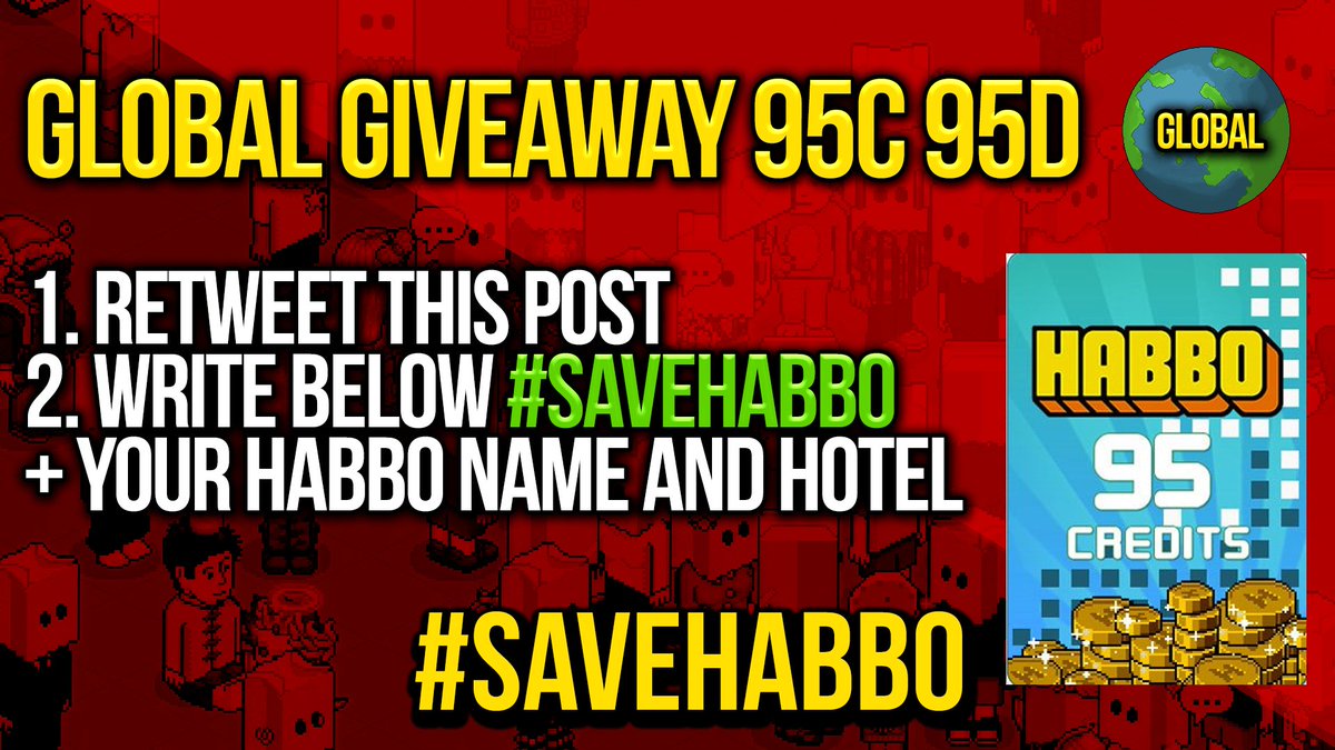 pulxpulx's tweet image. Global Giveaway!

Further compromise is needed to Save Habbo!

1. RETWEET
2. Write #SaveHabbo 
3. Your Habbo user and hotel.

Ends 30th December