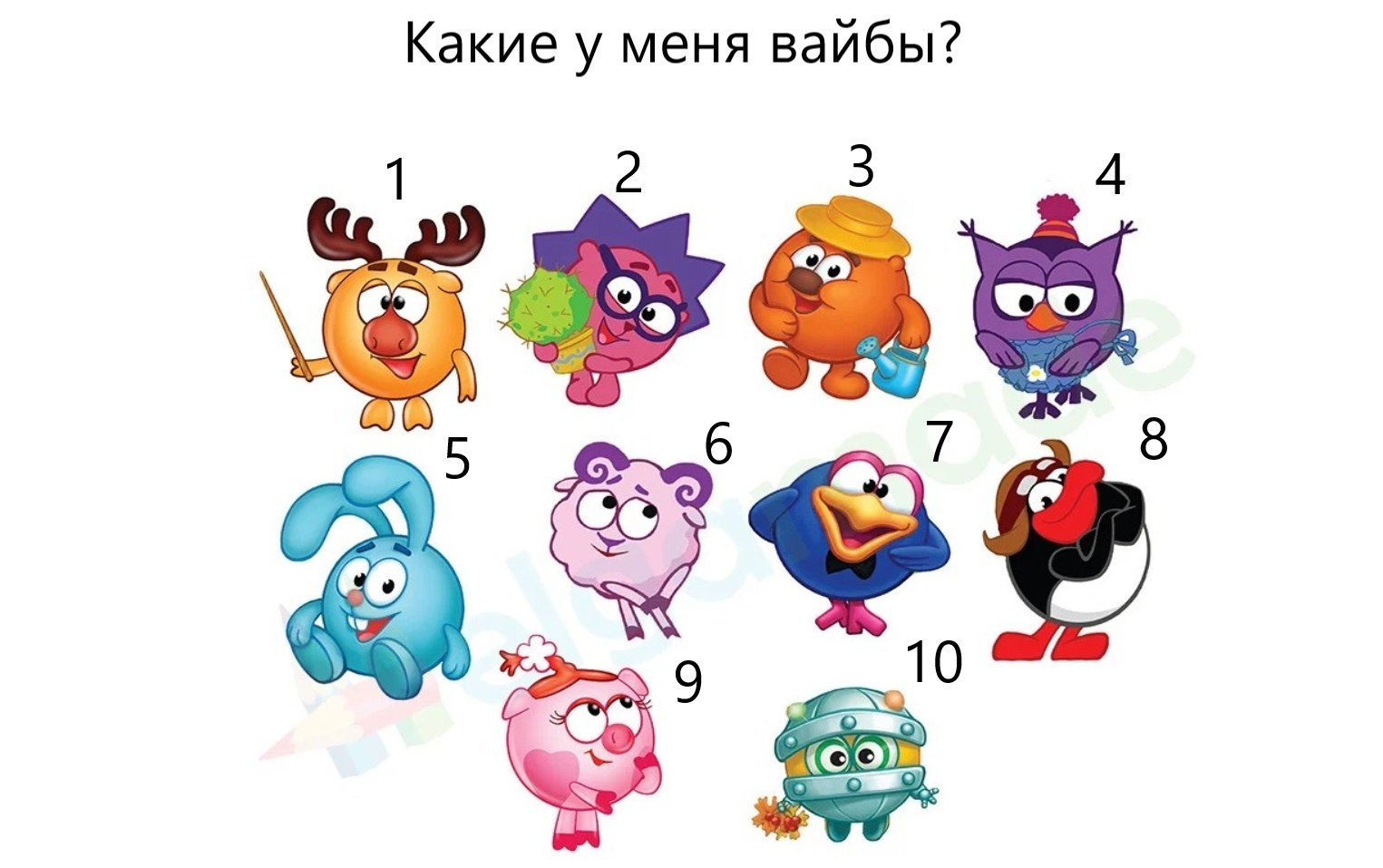 Смешарики имена