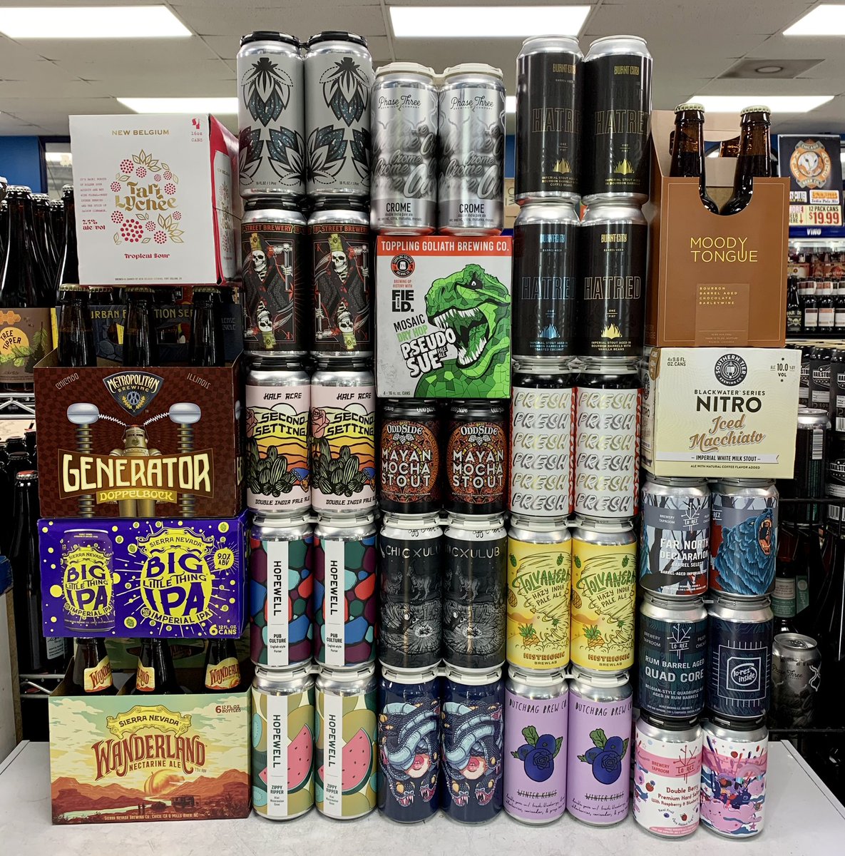 Many awesome brews to choose from for your New Year’s Eve! <a href="/HopewellBrewing/">Hopewell Brewing</a> <a href="/LoRezBrewing/">Lo Rez Brewing</a> <a href="/burntcitybeer/">Burnt City Brewing.</a> <a href="/PhaseThreeBrew/">Phase Three Brewing</a> <a href="/MetroBrewing/">Metro Brewing</a> <a href="/HBrewlab/">Histrionic Brewlab</a> <a href="/MoodyTongue/">Moody Tongue Brewing Company</a> <a href="/PipeworksBrewin/">Pipeworks Brewing Co</a> <a href="/OffcolorBrewing/">Off Color Brewing</a> <a href="/TGBrews/">Toppling Goliath Brewing Company</a> <a href="/newbelgium/">New Belgium Brewing</a> <a href="/SierraNevada/">Sierra Nevada Beer</a> <a href="/HalfAcreBeer/">Half Acre Beer</a> <a href="/OddSideAles/">Odd Side Ales</a> <a href="/stbcbeer/">Southern Tier Beer</a> #craftbeer