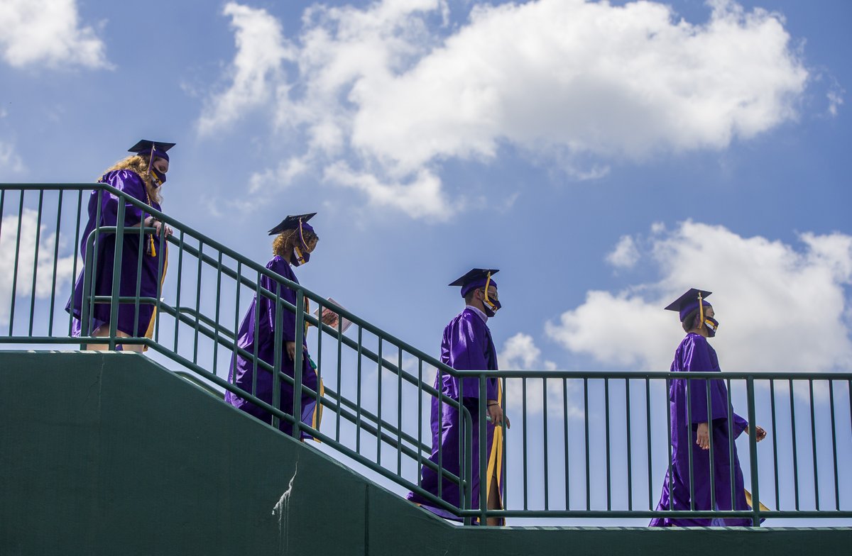10/15 In July, places began to open again. Some schools held in-person graduation ceremonies for the class of 2020.