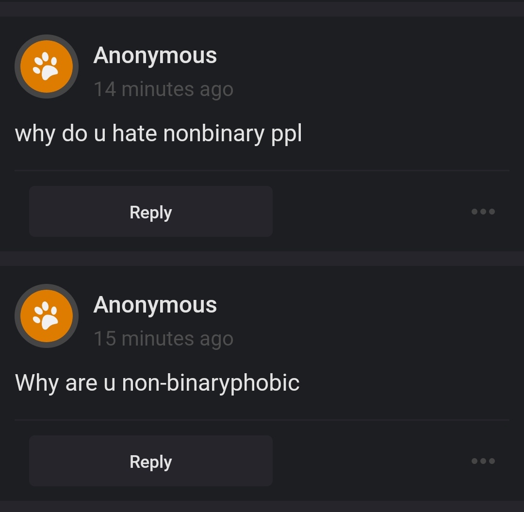HELLO IM LITERALLY NONBINARY