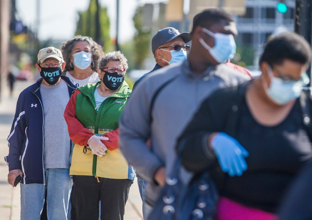 14/15 A presidential election happened. There were long lines and lots of time spent counting ballots.