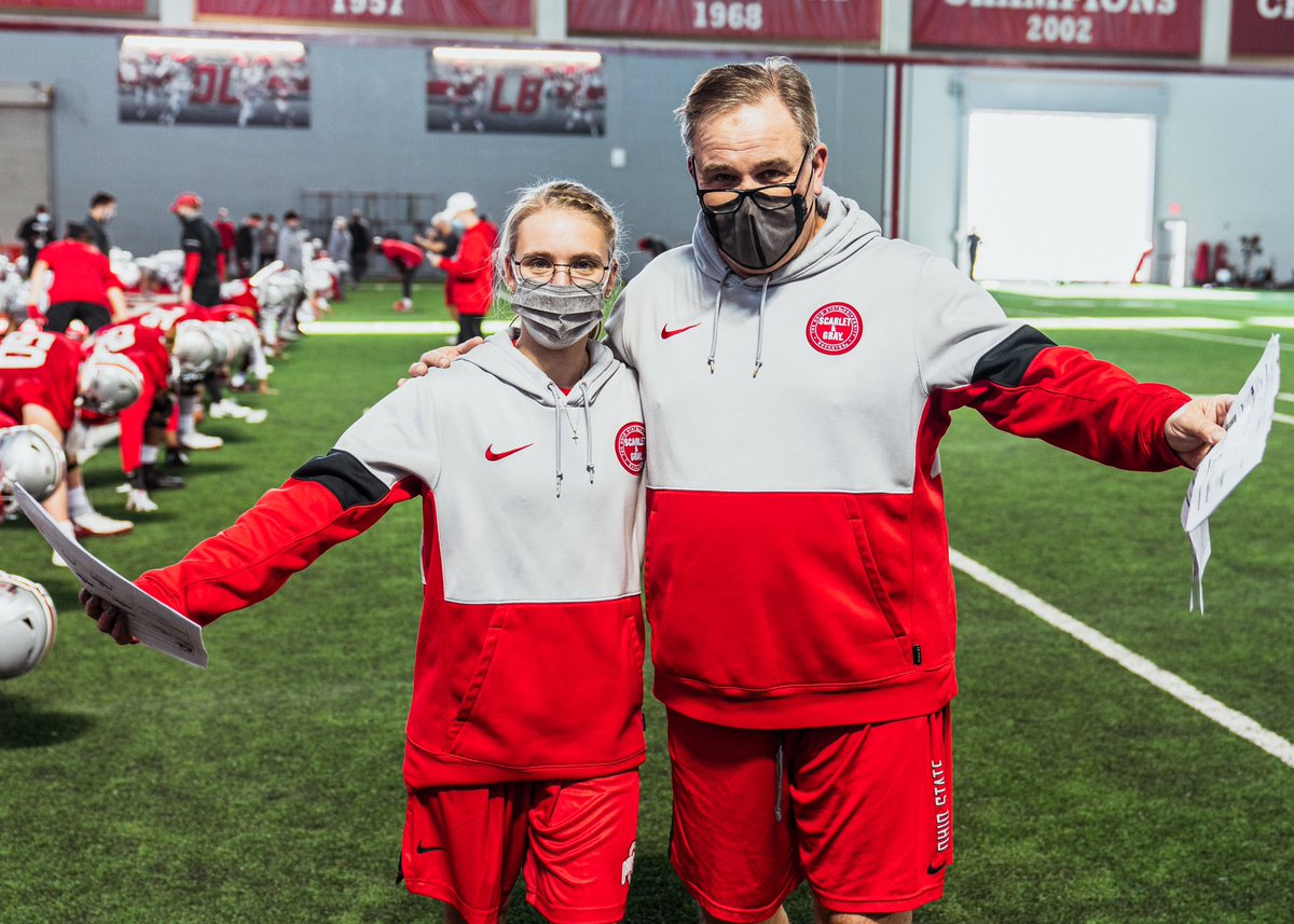 OhioStateFB's tweet photo. A postseason tradition like no other. It’s Managers Dress Like Their Coaches Day ‼️😂 https://t.co/1DVauAqwPE