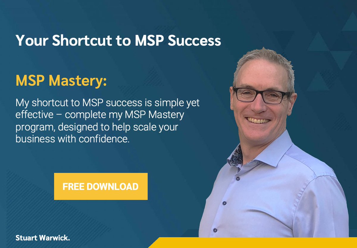 I know, and my customers tell me, that I can help make a difference to your MSP business as soon as we start working together. Find out how with the MSP Mastery program...

 buff.ly/3lPQIVi

#MSP #MSPMastery #GrowYourBusiness #GrowthCoach #1million