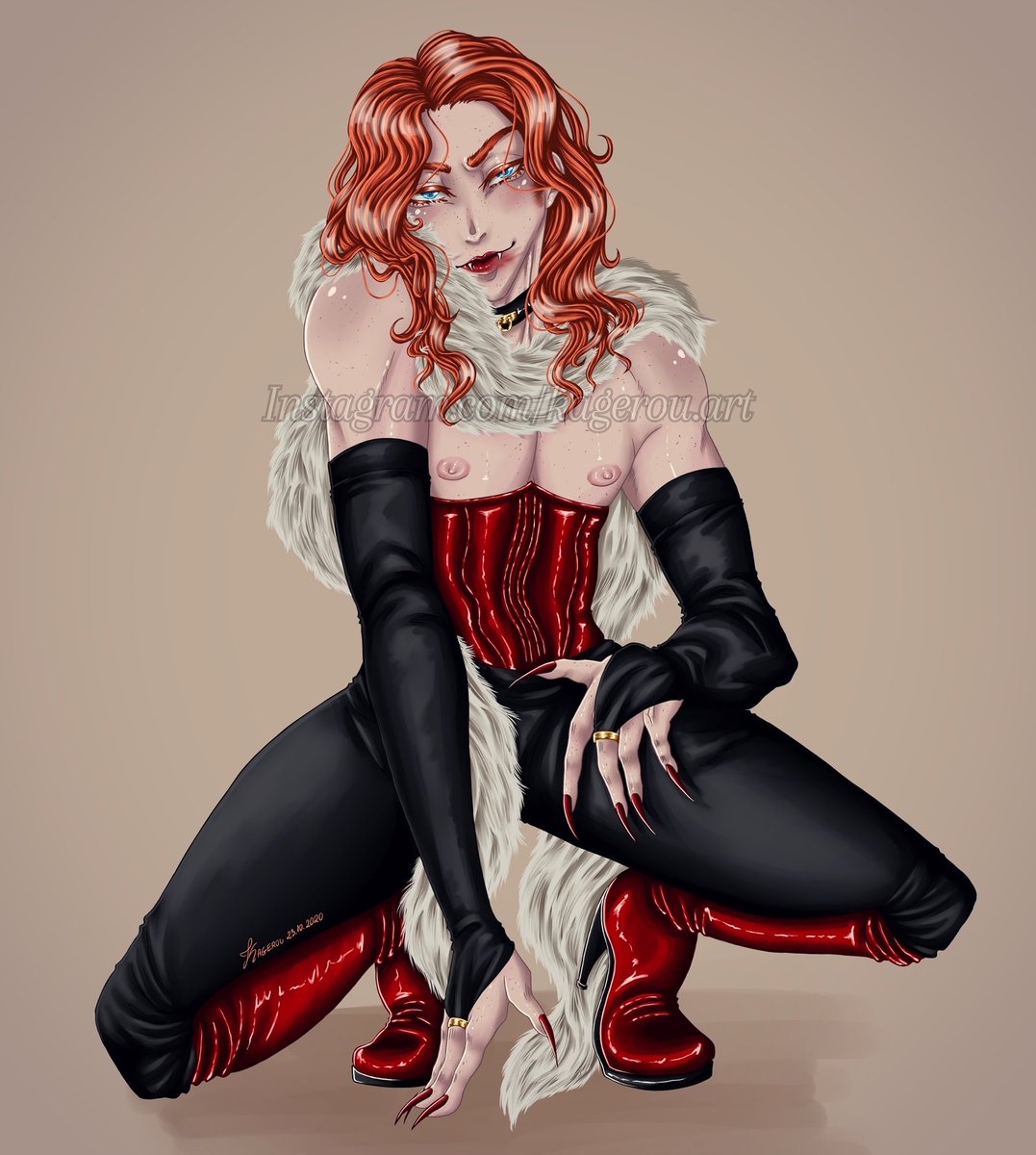 My part of AT with <a href="/CWiedzma/">vampire_with_cinnamon_roll</a> ❤ Her OC Nexus. 
#drawing #oc #originalcharacter #arttrade #at #digitalart #ocdrawing