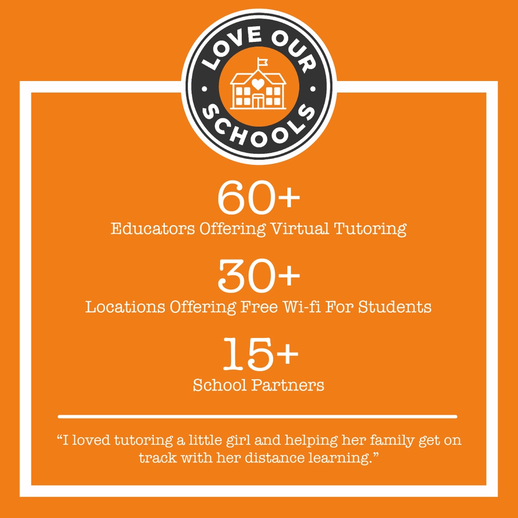 This year, Love Our Schools worked to virtually connect educators with students in need of tutoring and connected students in need of internet with locations offering free wi-fi access.
⁠
If you believe in the vision of Love Our Schools, you can donate at LoveModesto.com/donate