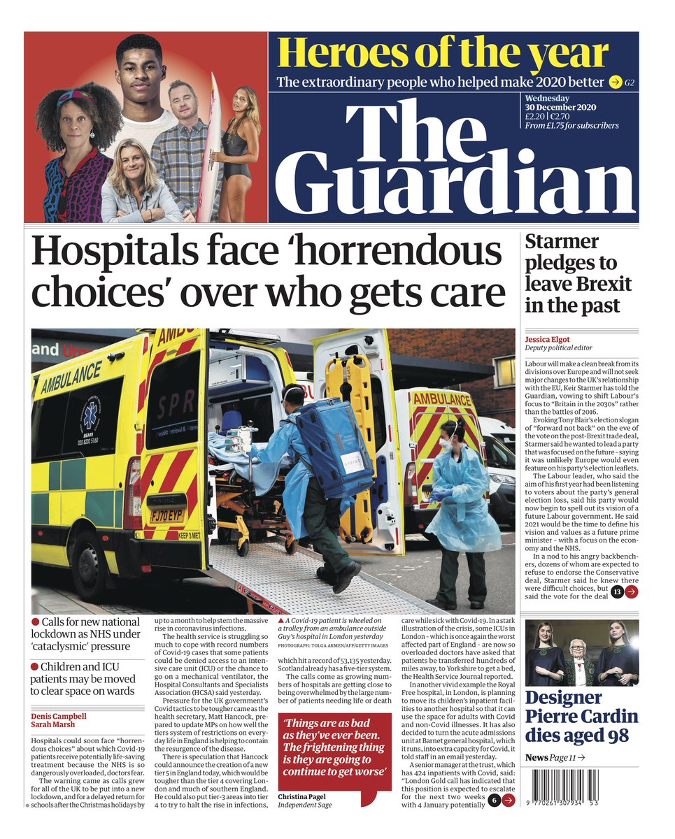 Guardian News Guardian Front Page Wednesday 30 December Hospitals Face Horrendous Choices Over Who Gets Care Guardian News Guardian Front Page Wednesday 30 December Hospitals Face Horrendous Choices Over Who Gets Care