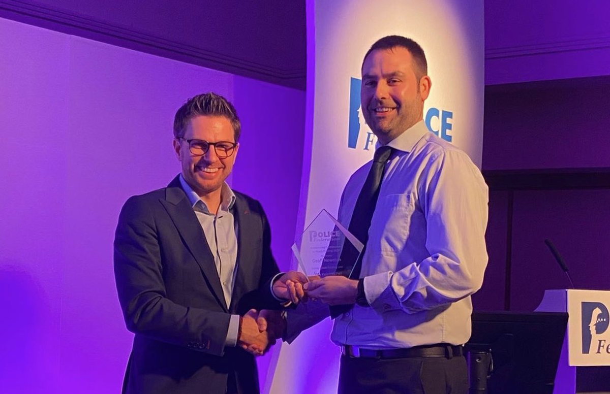 I was invited to the  @PFEW_HQ National Roads Policing Conference by  @region8rep  I presented  @SurreyRoadCops officer PC Newman with the Outstanding Contribution to Roads Policing Award. Geoff was injured in the line of duty, and is still recovering   #Hero