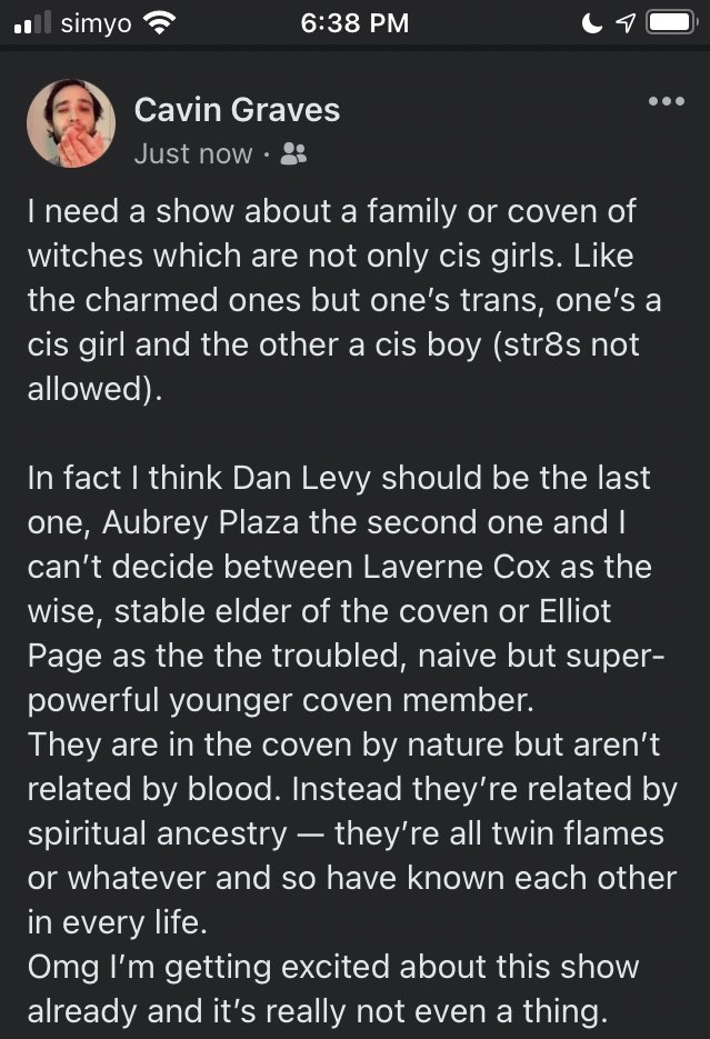 CavinOfBetazed's tweet photo. Please make this happen @Lavernecox @danjlevy @evilhag @TheElliotPage 💕 ❤️ #tv #series #witches #representation #newdynamic #coven #witchcraft #charmed #charmedones #trans #ally #lgbt #gay https://t.co/PovGM9ZoAN