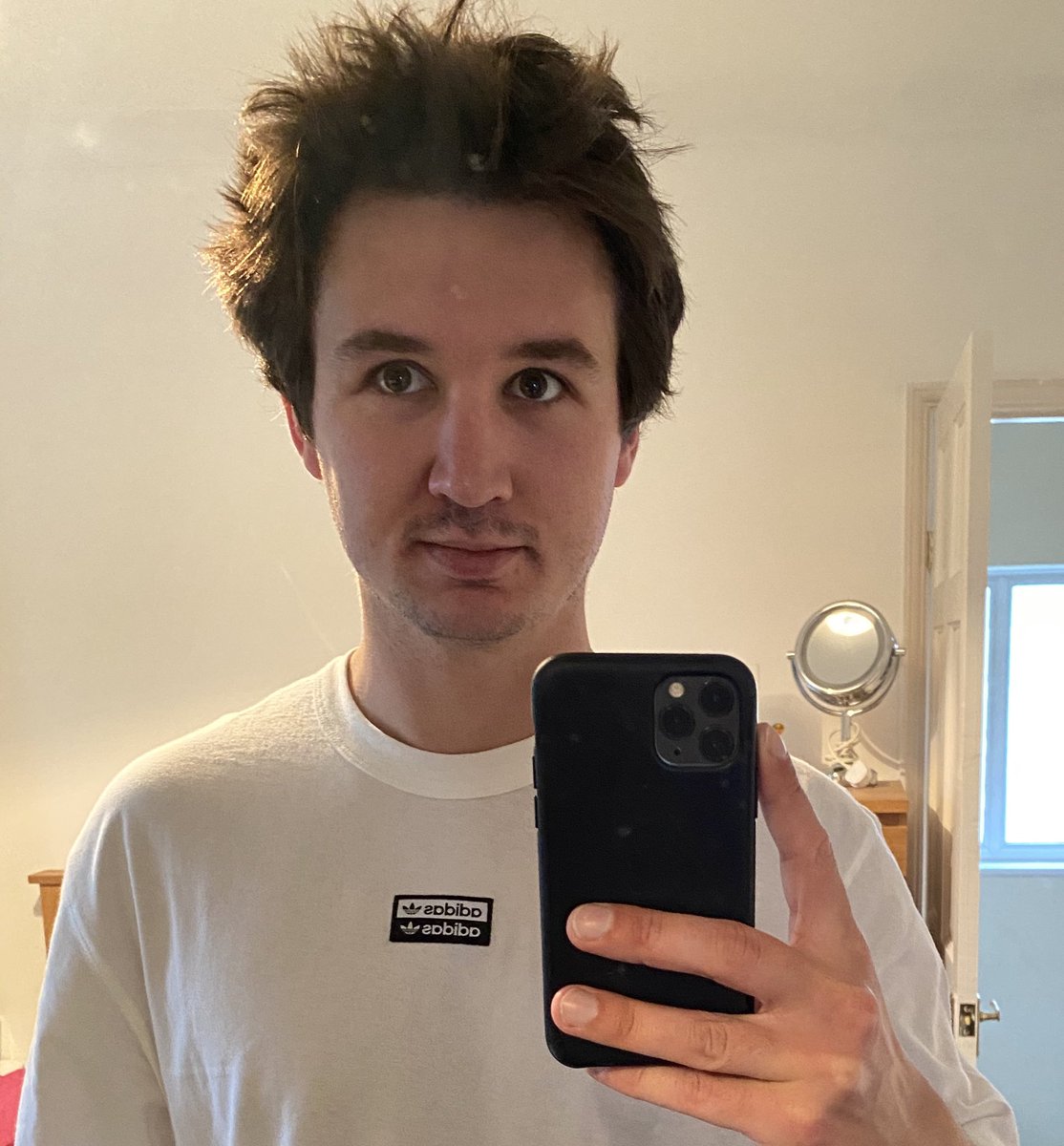 May - hair getting unruly- changed the work setup - al fresco dining- time for a shave