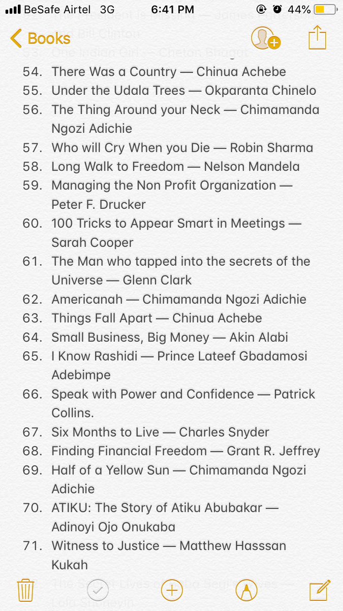 _toluokunade's tweet image. A list of all my 2020 Reads.😊