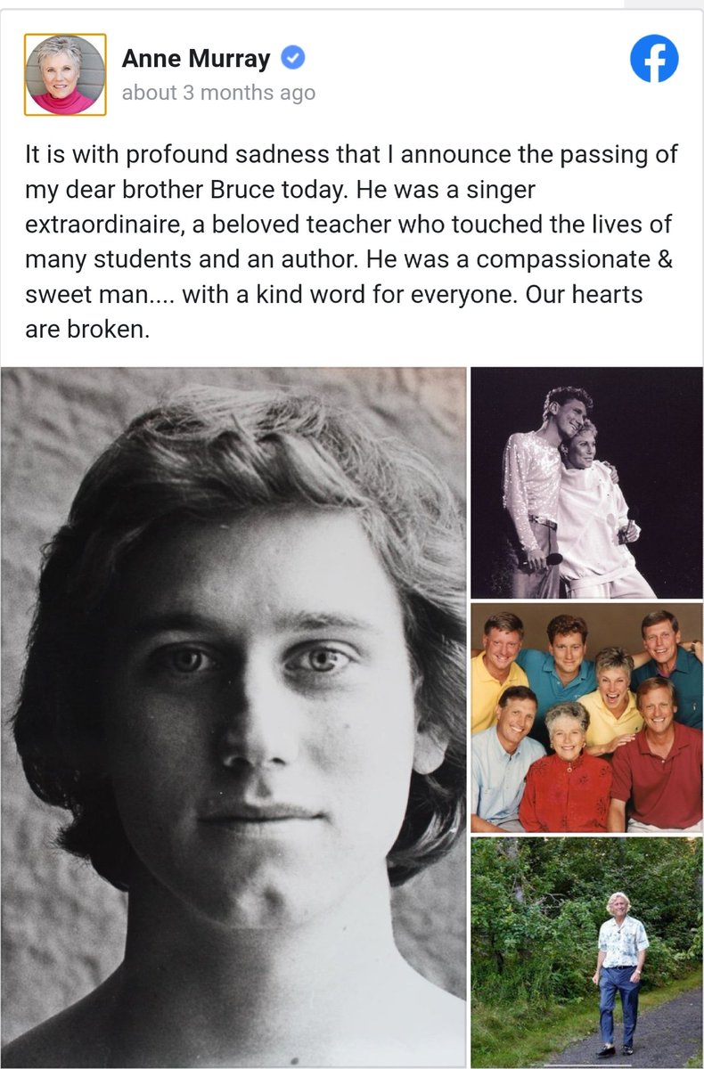 But she's had a very hard year.She lost Bruce, her brother, in September: