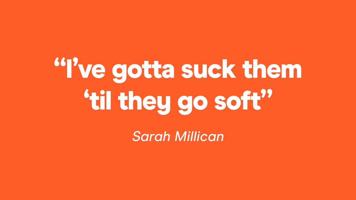 “I’ve gotta suck them ‘til they go soft” – Sarah Millican @SarahMillican75 @OffMenuOfficial @EdGambleComedy #nocontext #offmenu #edgamble #jamesacaster #sarahmillican