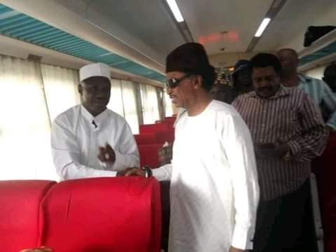 Tarabaonline's tweet photo. The ever loquacious ex-senator who has never seen anything good in PMBs administration was seen enjoying train ride https://t.co/Qxgupe9VJV