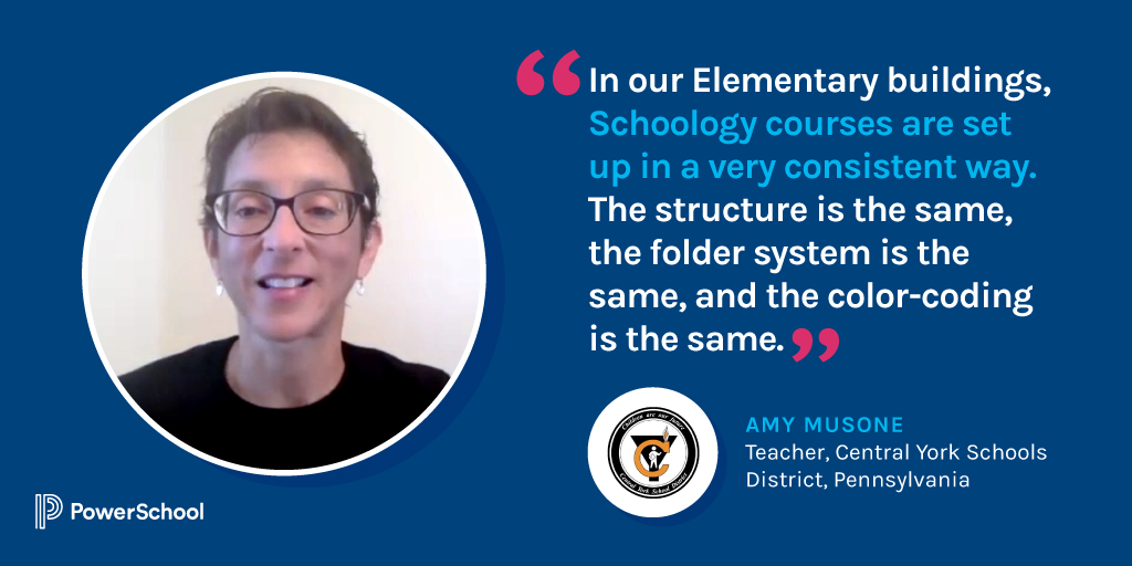 Teachers <a href="/amusone/">Amy Musone</a> &amp; Dalynet Torres-Cruz of <a href="/centralyorksd/">Central York School District</a> in PA, talk about how consistency is key when using Schoology to effectively communicate with students and parents in their district >> bit.ly/39tik03 #ComeTogether #PSstory