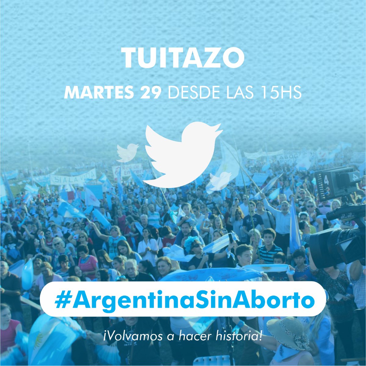 AHORA TUITAZO 💙💙💙
#ArgentinaSinAborto 
Porque no queremos que en nuestro país la vida sea un derecho para unos pocos.