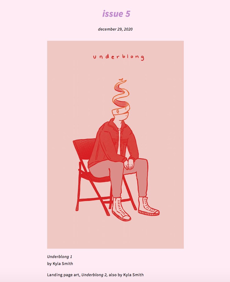 hello dear internets!! issue 5 is here!!! 

featuring ~stunning~ cover art by kyla smith (<a href="/kyla_aiko/">Kyla ☆ SPX K10</a>). this is our largest, blongiest issue yet, with work by 23 poets. please help us celebrate this blonglabor of blonglove—

🪄🥰🪄

underblong.com/issue-5