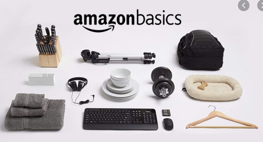 4/ AmazonBasics is everywhere • 70% of word searches on Amazon are for generic goods rather than brands (e.g., “shoes”, not “nike”)...• ...and AmazonBasics sells 1300+ generic products... • ...so 5.4% of top 1000 search results end up with AmazonBasics as a top 3 choice