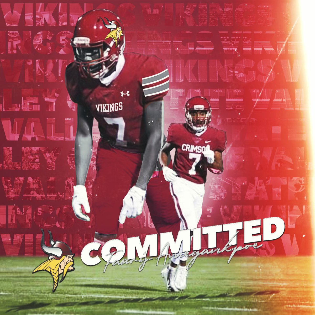 faarisame's tweet photo. I will further my education and football Career at Valley City State University #VikingPride #WeAllRow 🚣 @TheCoachBouma @VCSU_Football @VCSU_CoachMac https://t.co/Vhdka7lcyk