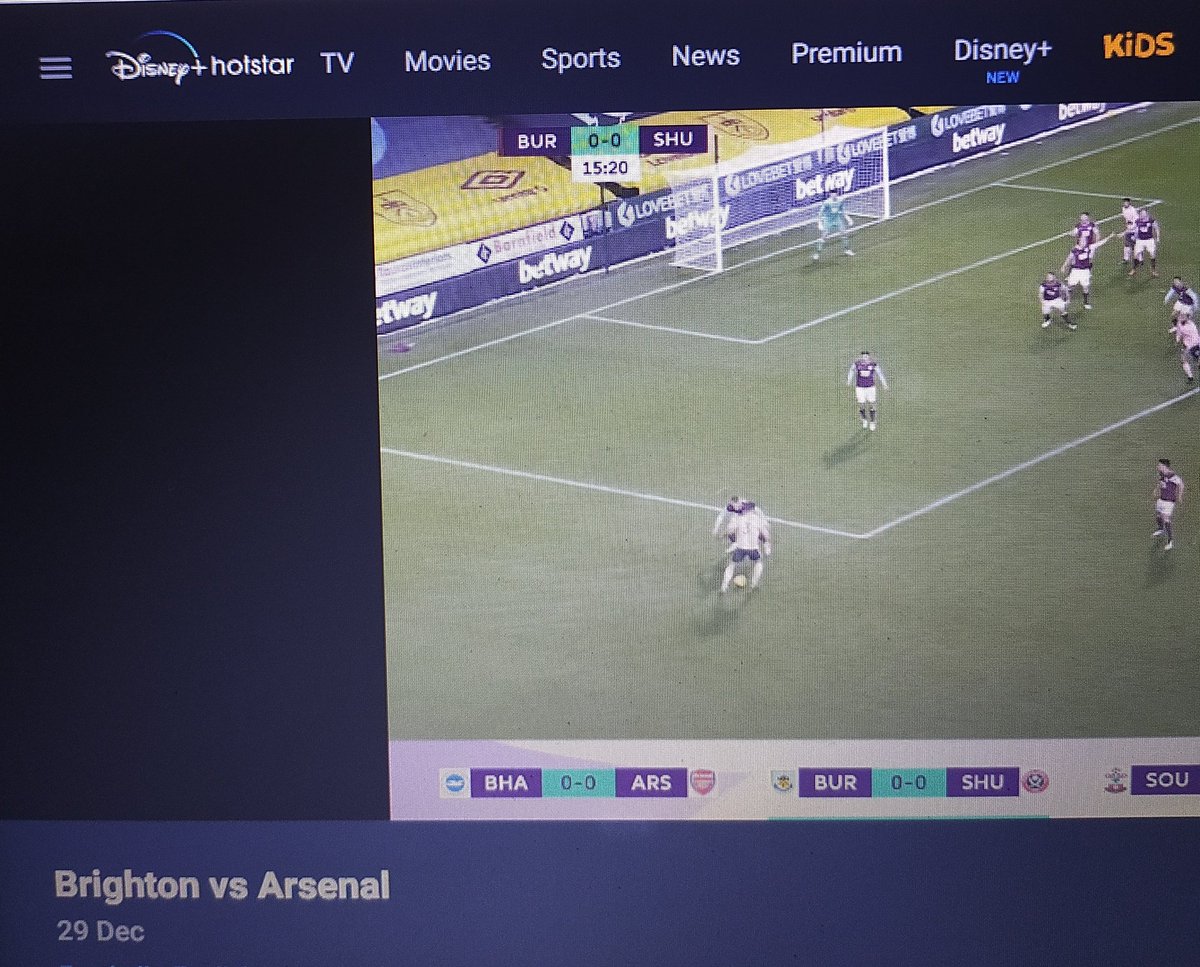 Really disappointed with @DisneyplusHSP , premium account and I am not able to watch Brighton Vs Arsenal match. Instead I have to watch goal rush. Anyone else facing the same problem. #BHAARS #hotstar #DisneyPlusHotstar