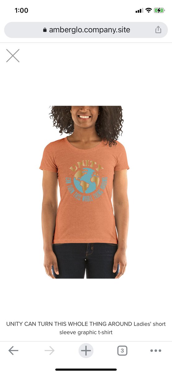 amberoneal1's tweet photo. 😆 so excited about my 1st drop from the Amber Glo #clothingline Introducing the #UNITY Collection 🌎
This is the ladies Super Soft Tee! #Stylish #comfy and #GoodVibes 
Available in many colors! Shop the lewk here 👉 https://t.co/dtcyn6b24b https://t.co/BTYV8IZOb5