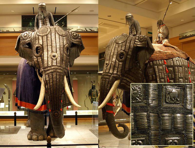 Elephant armour from 17th century India. It’s made up of 5,840 plates