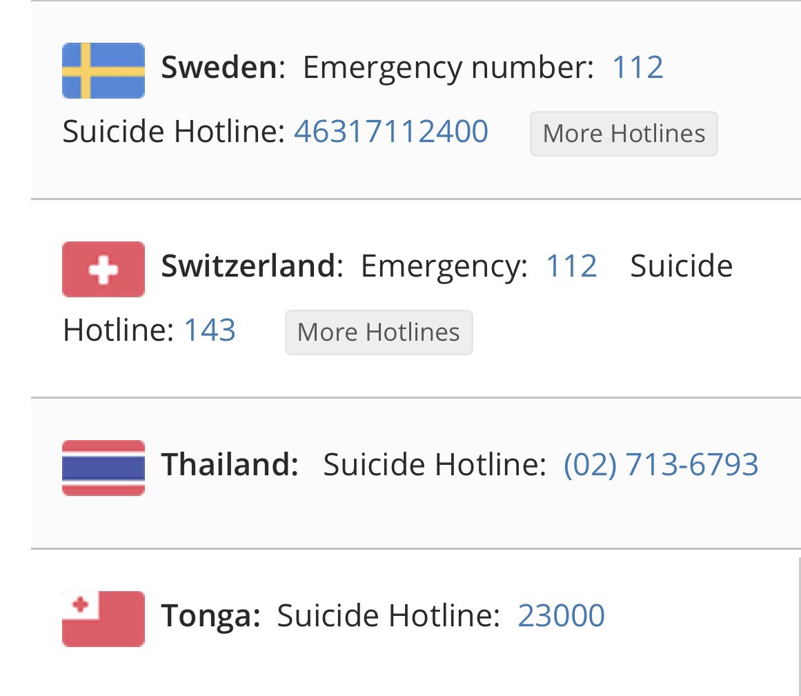 suicide and emergency hotlines by country — a necessary thread