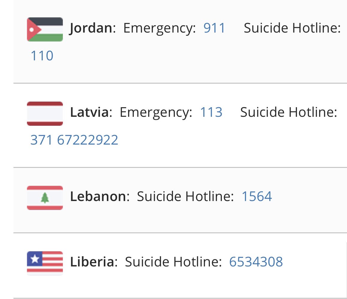 suicide and emergency hotlines by country — a necessary thread