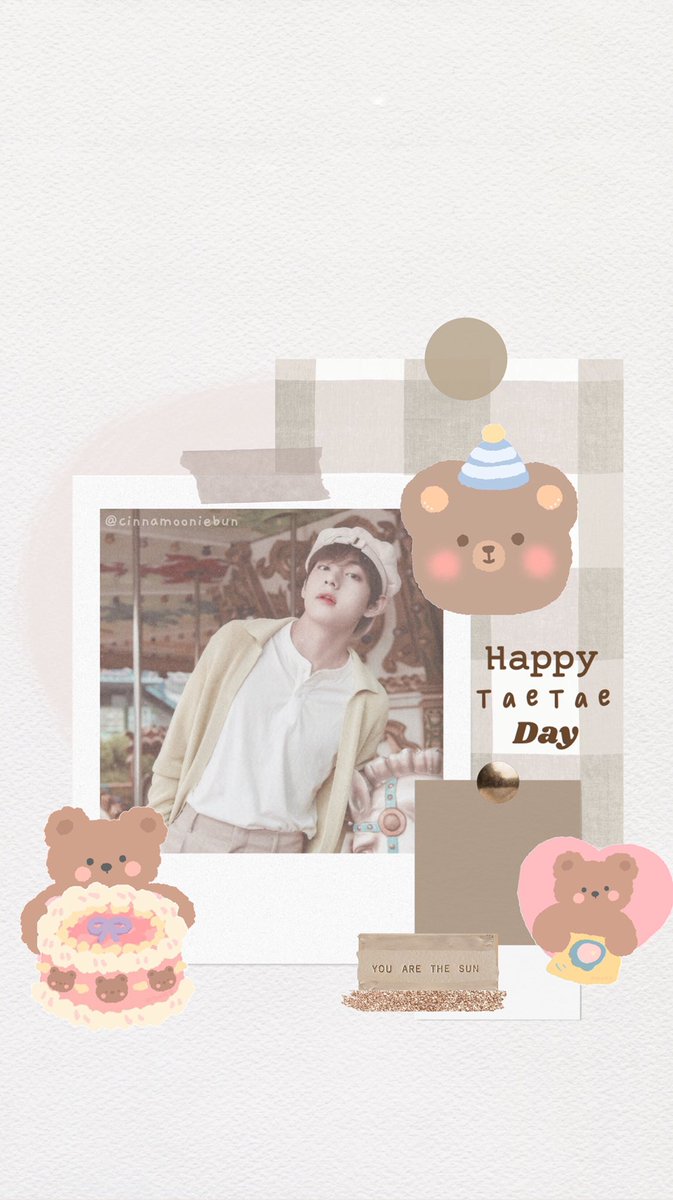 ohdolliemoon's tweet photo. Happy Babie Bear Day ♡ wallpaper #BTS #V #TaeTae #Taehyung #HappyVDay #HappyTaehyungDay #HappyBirthdayTaehyung #KimTaehyung #wallpaper #Lockscreen #VLockscreen #TaehyungLockscreen @BTS_twt https://t.co/fDjaSNBE34