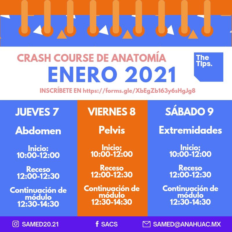 samedAnahuac's tweet photo. Recuerda cuándo puedes reforzar tus conocimientos anatómicos 📚
#TheTips #SAMED #Medicina #Anáhuac https://t.co/03RPbTa5aB