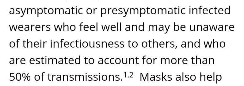 And when we look at the data from the D614G today, we see that the CDC has actually found 50% transmission comes from asymptomatics or presymptomatics. https://www.cdc.gov/coronavirus/2019-ncov/more/masking-science-sars-cov2.htmlBut, now we have a UK strain that is 53-70% more transmissible than the D614G strain dominating now.