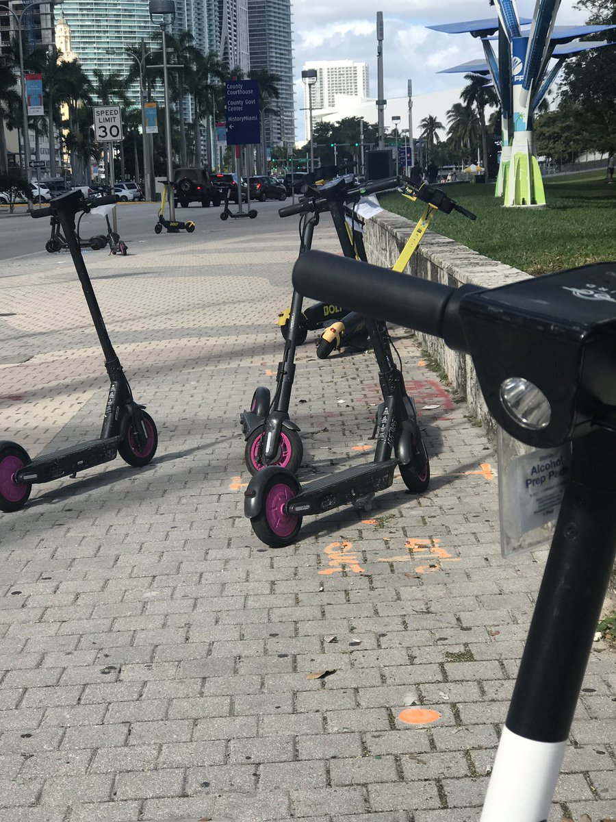 LauraNBC6's tweet photo. The #Miami scooter pilot program will be temporarily suspended starting tomorrow. My story at 5:30pm on @nbc6. @kenrussellmiami https://t.co/D0a5C4rv81