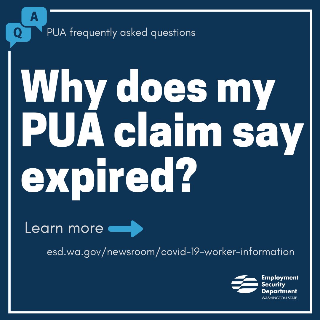 You may notice your PUA claim status in eServices changed to expired &amp; appears grayed out. Keep submitting weekly claims by selecting ⚠️You have a PUA weekly claim to file. The status will change back to active when we update the system. More Q&amp;A➡️ow.ly/RbAL50CWnTI