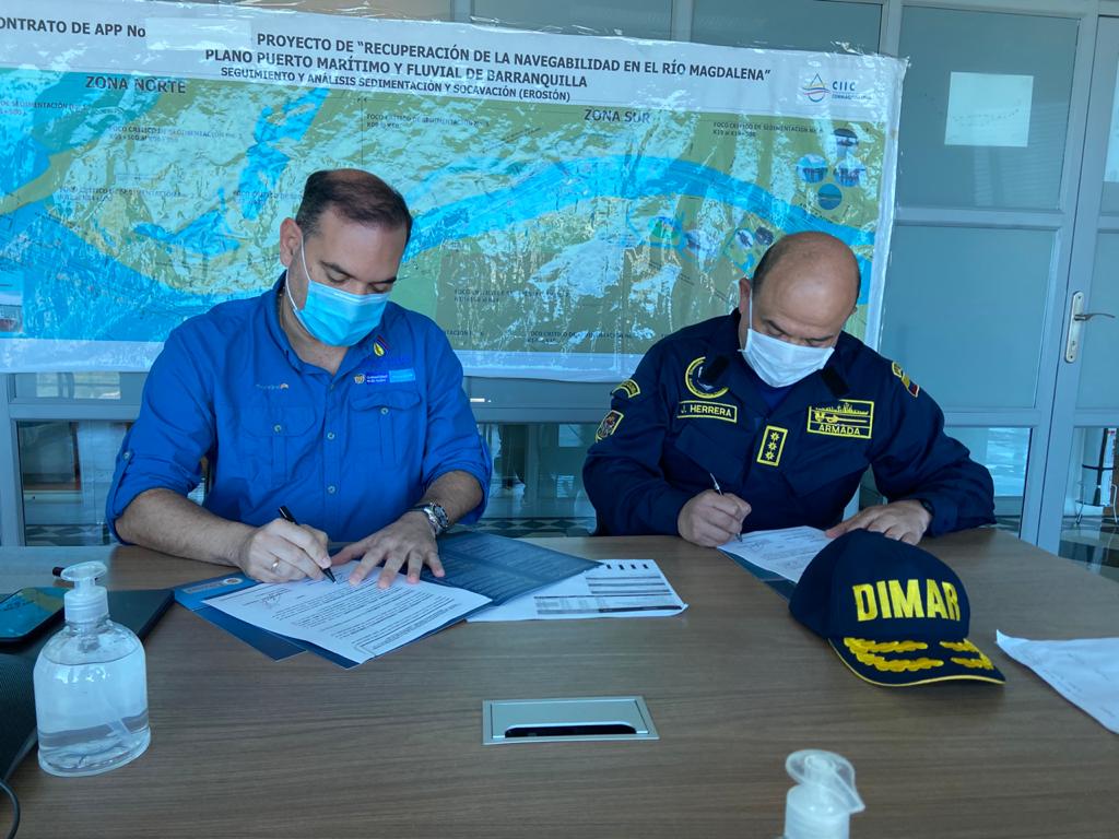 Cormagdalena's tweet image. #Comunicado 📃 #Cormagdalena y @Dimarcolombia firman convenio interadministrativo para hacer un monitoreo más preciso del Canal de Acceso a la Zona Portuaria de Barranquilla.

- Más información 👇
dc02eja.cormagdalena.gov.co/index.php?idca…