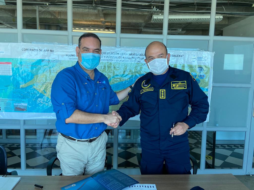 Cormagdalena's tweet image. #Comunicado 📃 #Cormagdalena y @Dimarcolombia firman convenio interadministrativo para hacer un monitoreo más preciso del Canal de Acceso a la Zona Portuaria de Barranquilla.

- Más información 👇
dc02eja.cormagdalena.gov.co/index.php?idca…