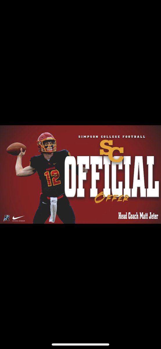 I would like to announce my 4th offer from Simpson college, I’m extremely grateful for this opportunity to further my academic and athletic career. Thank you <a href="/scstormfootball/">Simpson Football ⚡️</a> ! <a href="/gridironarizona/">Gridiron Arizona</a> <a href="/oc_football/">O'Connor Football</a>