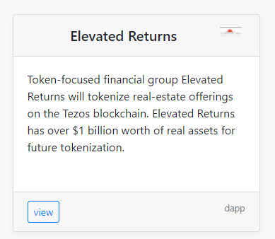  In addition to that  #Tezos has some huge STO deals in the pipeline. Elevated Returns (Aspen Coin) is already live.