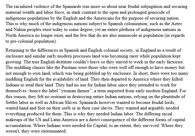 Settlers Chapter 1 summary:The origins of racialization, class-race dynamics, and nation in the settler-colonial dynamic(un-highlighted words are mine, highlighted are quotes)