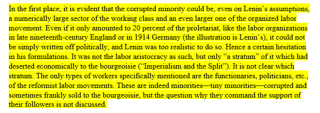 A similar quote is also cited and explained in the Monthly Review article “Lenin and the Aristocracy of Labor”  https://monthlyreview.org/2012/12/01/lenin-and-the-aristocracy-of-labor/