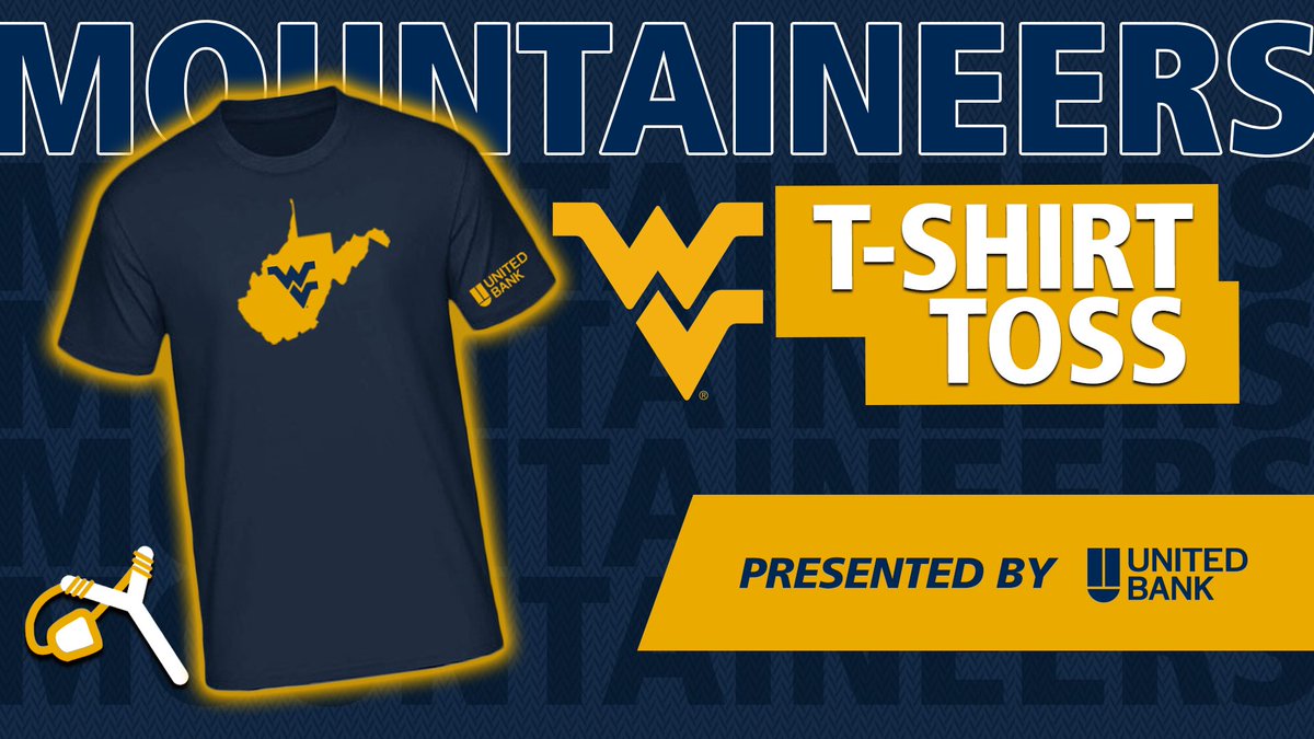 It’s time to get up and get on your feet for another virtual t-shirt toss presented by <a href="/BankWithUnited/">United Bank</a>!  Retweet for a chance to win your very own Mountaineer t-shirt! Thank you <a href="/BankWithUnited/">United Bank</a> for your continued support of the Mountaineers!