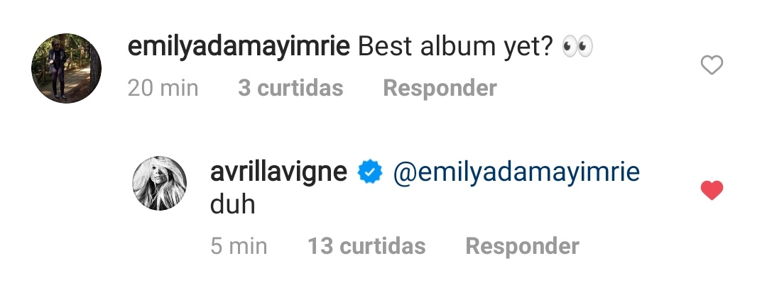 Lavigne_NewsBR's tweet photo. Avril Lavigne respondeu vários comentários no Instagram. Praticamente confirma um álbum Pop/Punk, confirma o feat com o Machine Gun Kelly e diz estar animada para o ano que vem. https://t.co/YzH3zdk7fd