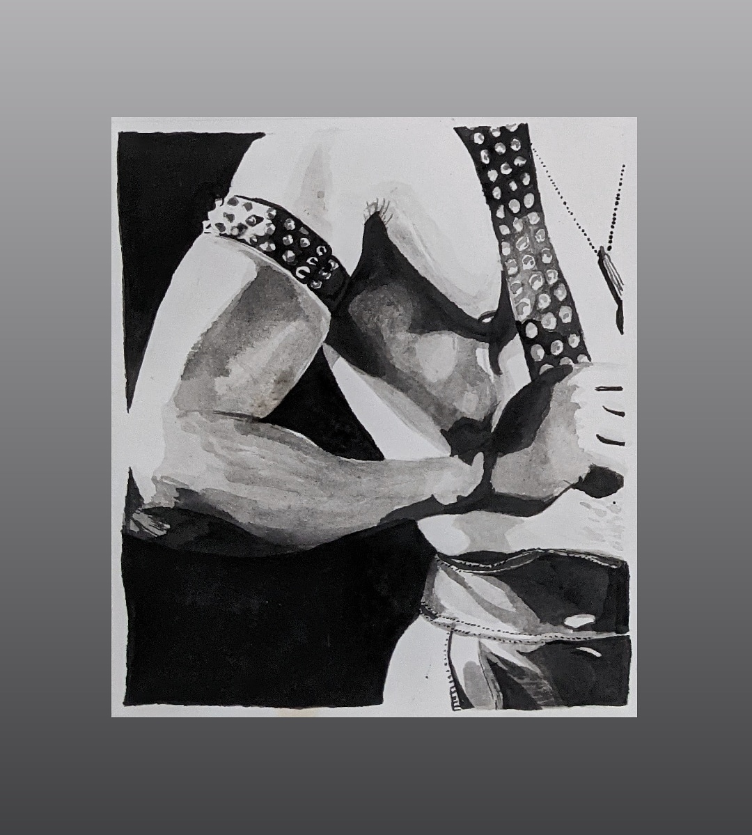 Studded Armband
Ink on paper 
14 x 14cm

Continuing my works in ink and exploring the homoerotic bounds of masculinity and stereotypes. 

#inkpainting #artoftheday #masculinity #lgbtq #bameartist #supportlocalartists #leather #stud #BLM #contemporaryartist