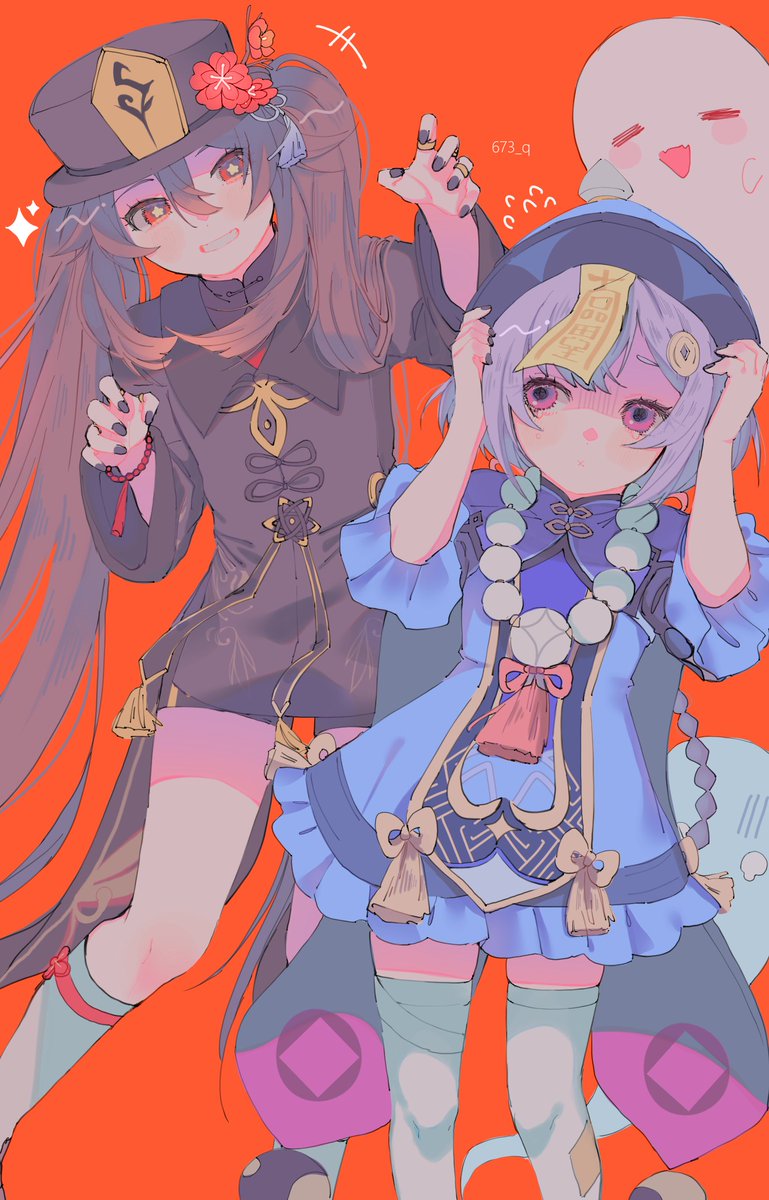 673 胡桃 七七 原神 Genshinimpact 673 胡桃 七七 原神 Genshinimpact